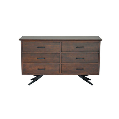 HomeRoots Brown And Black Wood Metal Dresser