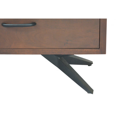 HomeRoots Brown Black Wood Metal Cabinet