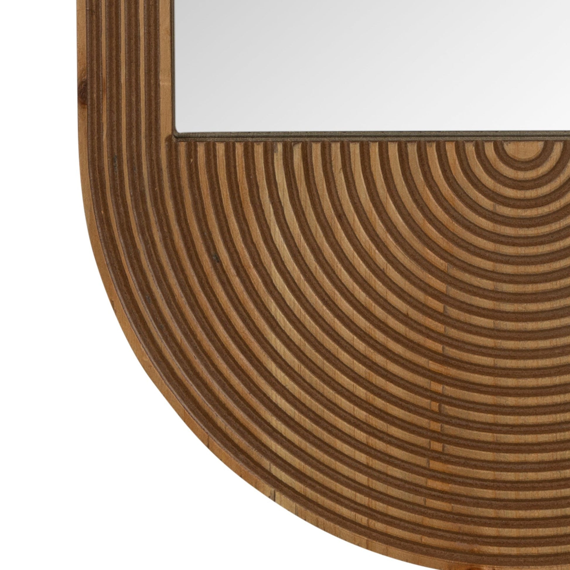 HomeRoots Brown Oval Wooden Wall Mirror