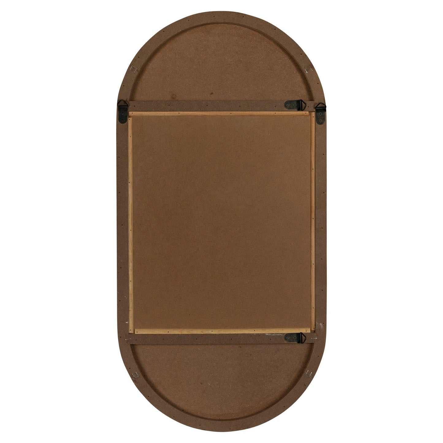 HomeRoots Brown Oval Wooden Wall Mirror