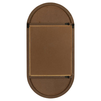 HomeRoots Brown Oval Wooden Wall Mirror