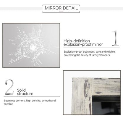 HomeRoots Brushed Dark Gray Wooden Mirror