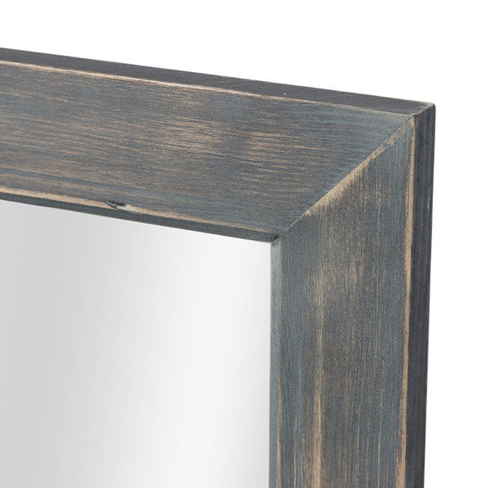 HomeRoots Brushed Gray Wooden Mirror
