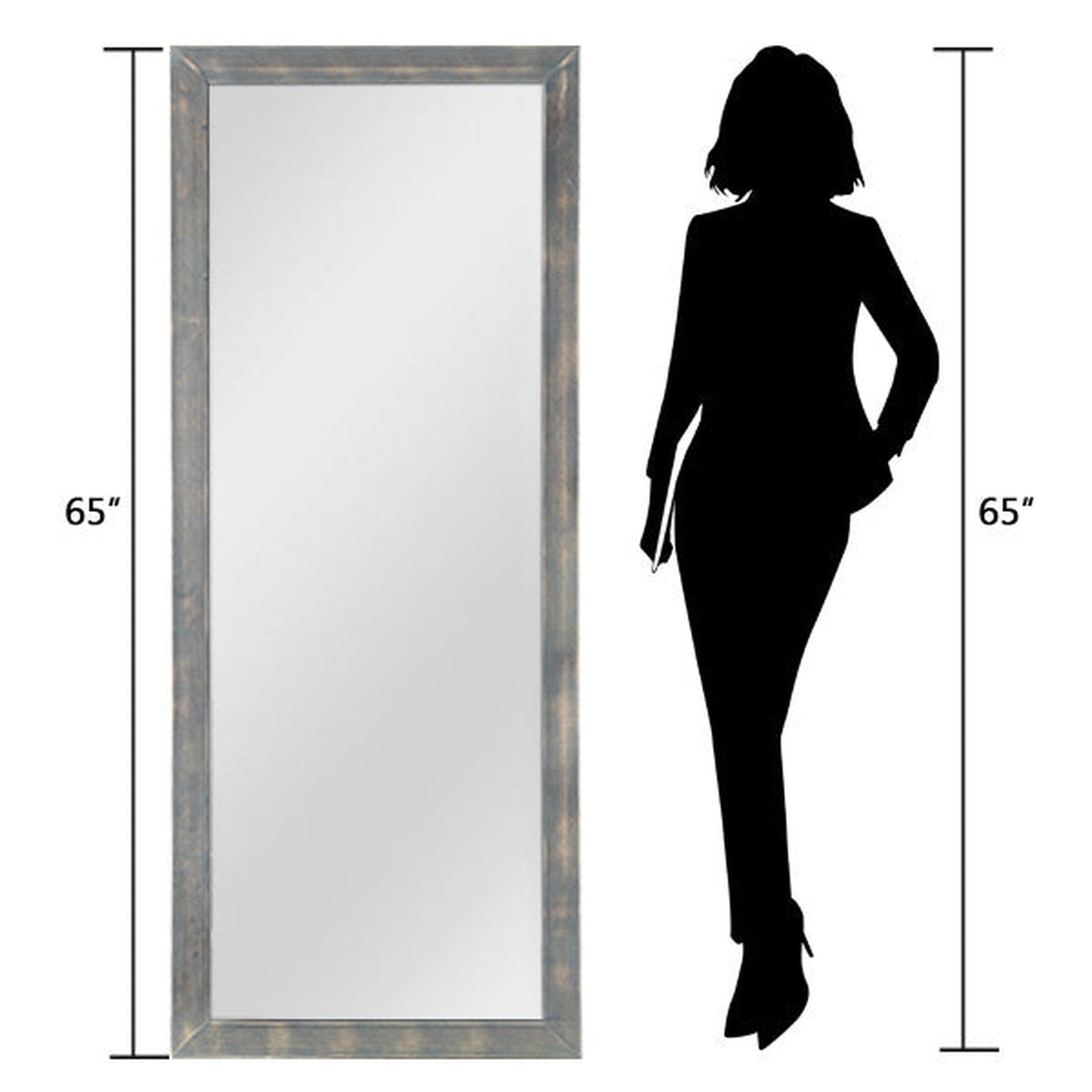 HomeRoots Brushed Gray Wooden Mirror