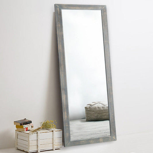 HomeRoots Brushed Gray Wooden Mirror