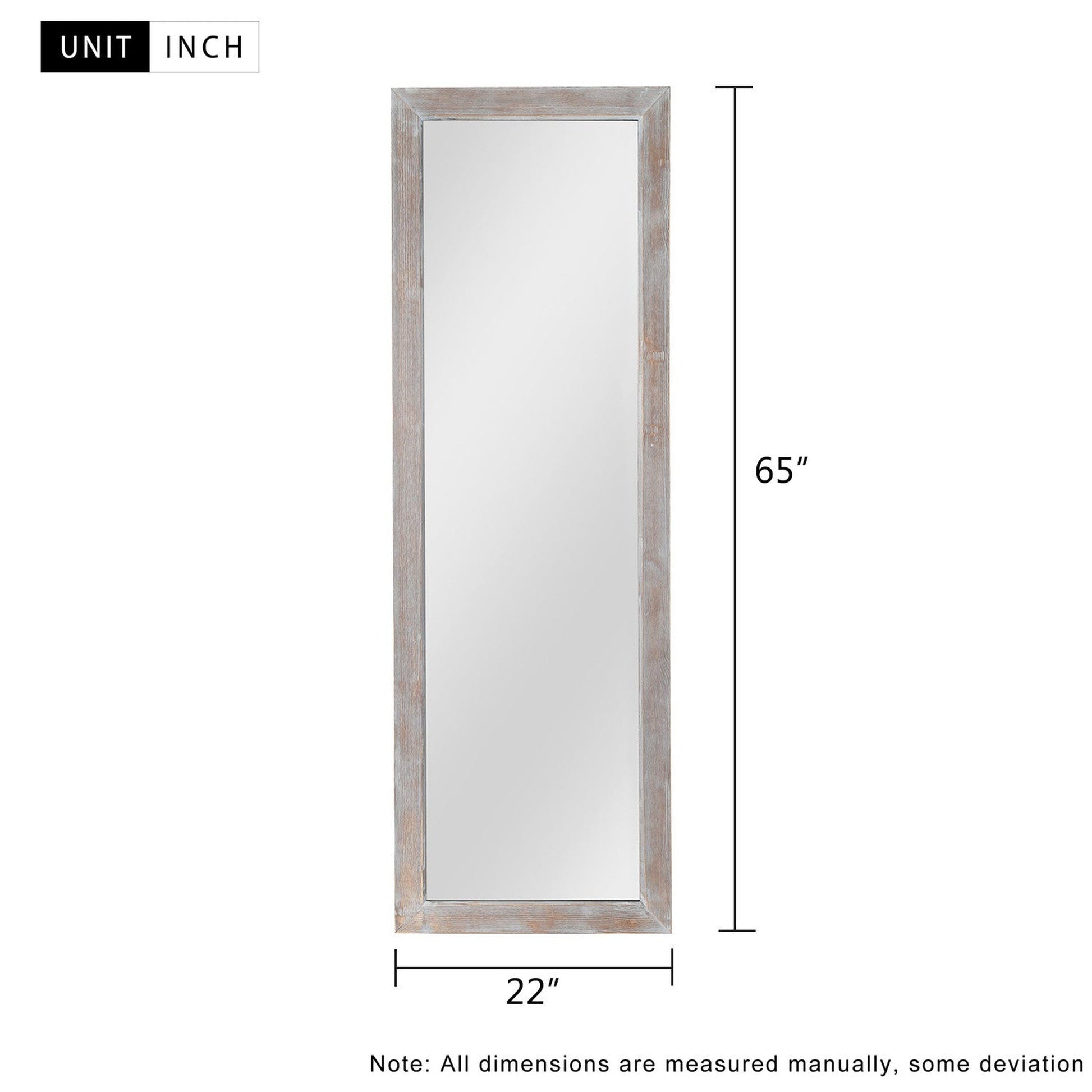 HomeRoots Brushed Light Brown Wooden Mirror