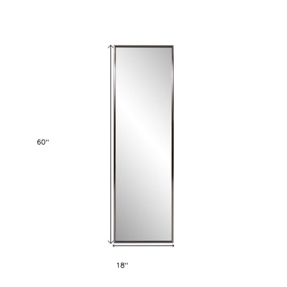 HomeRoots Brushed Titanium Rectangular Full Length Wall Mirror