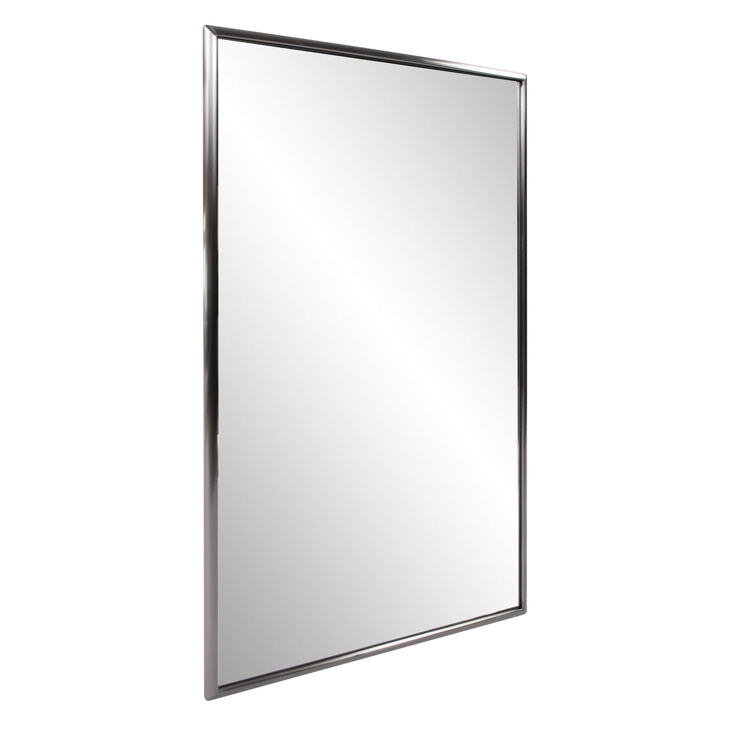 HomeRoots Brushed Titanium Rectangular Wall Mirror