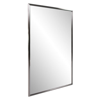 HomeRoots Brushed Titanium Rectangular Wall Mirror