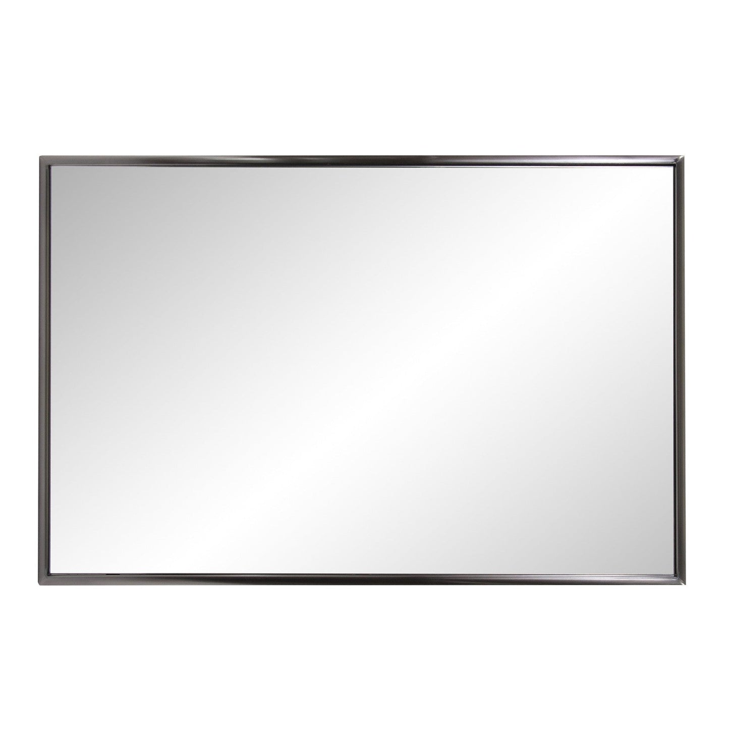 HomeRoots Brushed Titanium Rectangular Wall Mirror