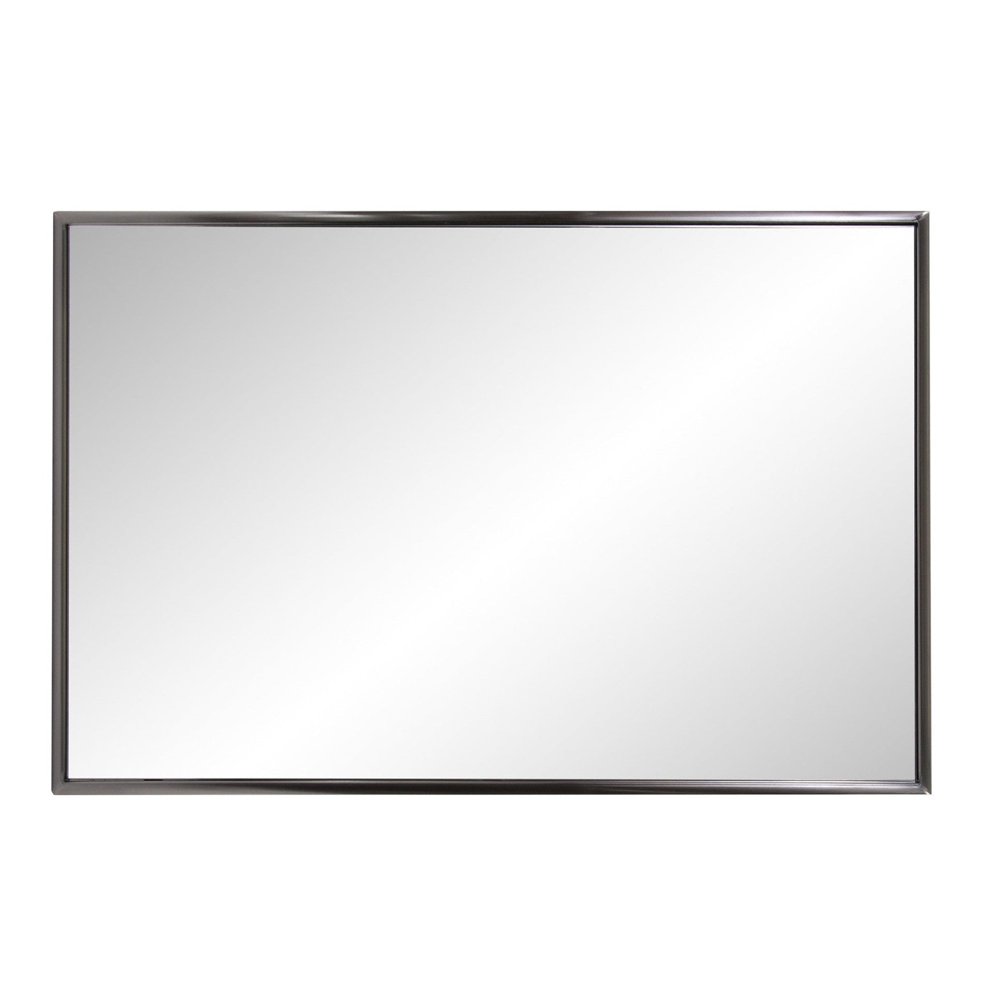 HomeRoots Brushed Titanium Rectangular Wall Mirror