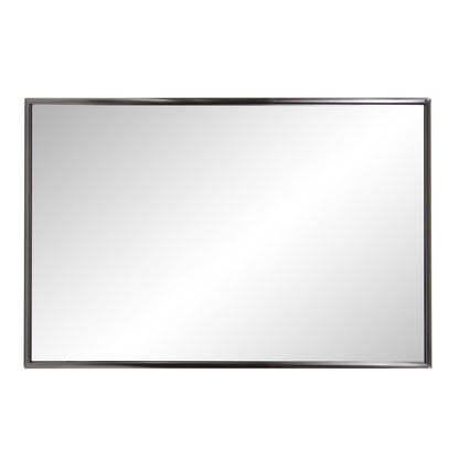 HomeRoots Brushed Titanium Rectangular Wall Mirror