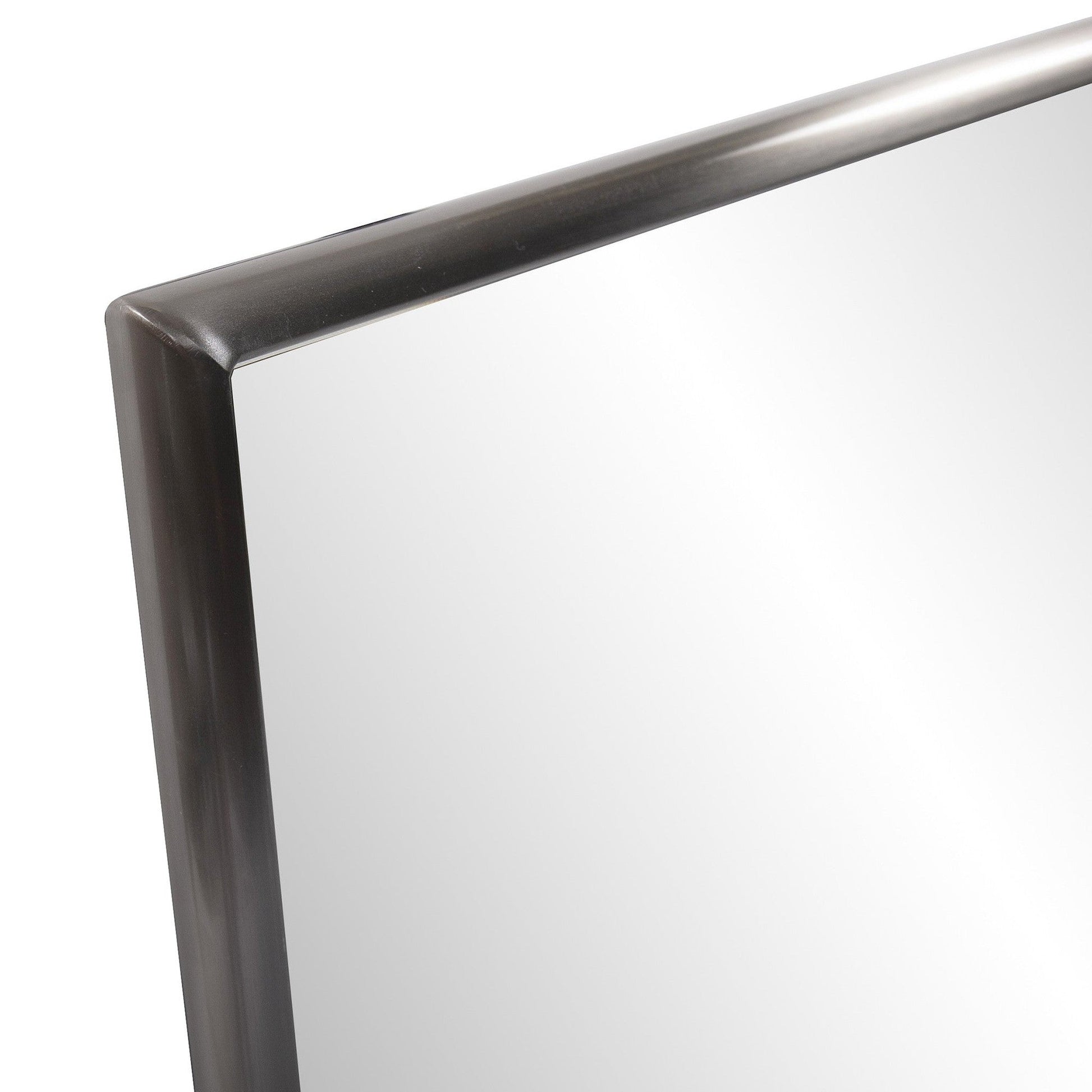 HomeRoots Brushed Titanium Rectangular Wall Mirror