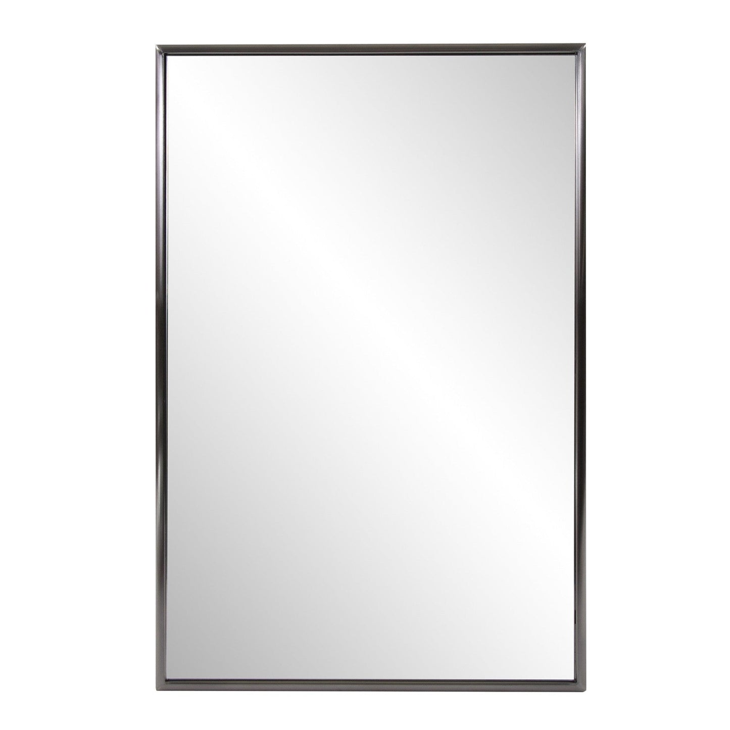 HomeRoots Brushed Titanium Rectangular Wall Mirror