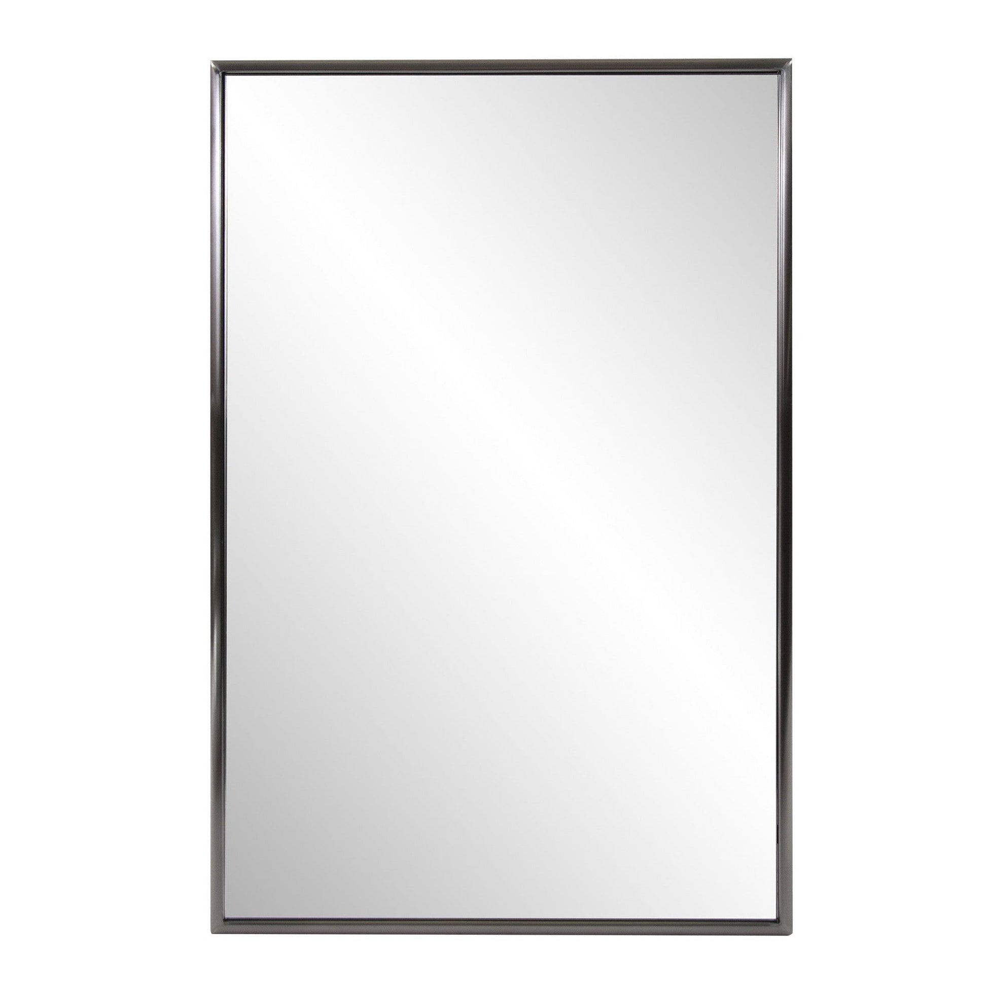 HomeRoots Brushed Titanium Rectangular Wall Mirror