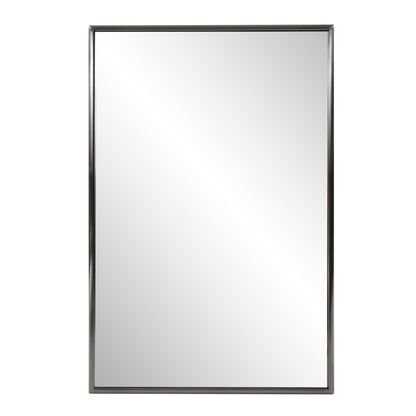 HomeRoots Brushed Titanium Rectangular Wall Mirror