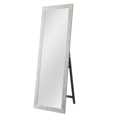 HomeRoots Brushed White Wooden Mirror