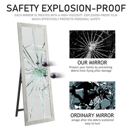 HomeRoots Brushed White Wooden Mirror