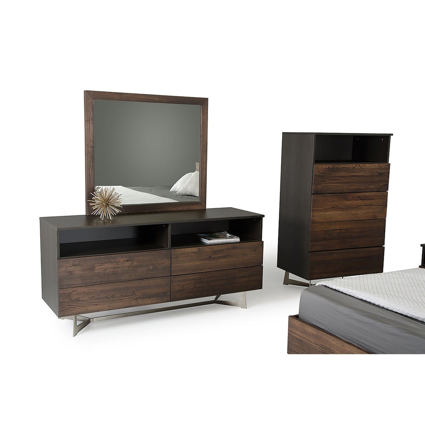 HomeRoots Cabinet or TV Stand With Dark Aged Oak Finish