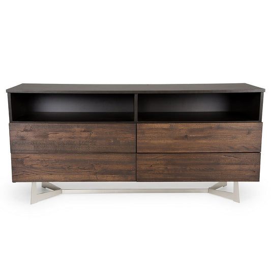 HomeRoots Cabinet or TV Stand With Dark Aged Oak Finish