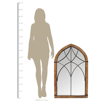 HomeRoots Cathedral Wood Framed Vintage Mirror