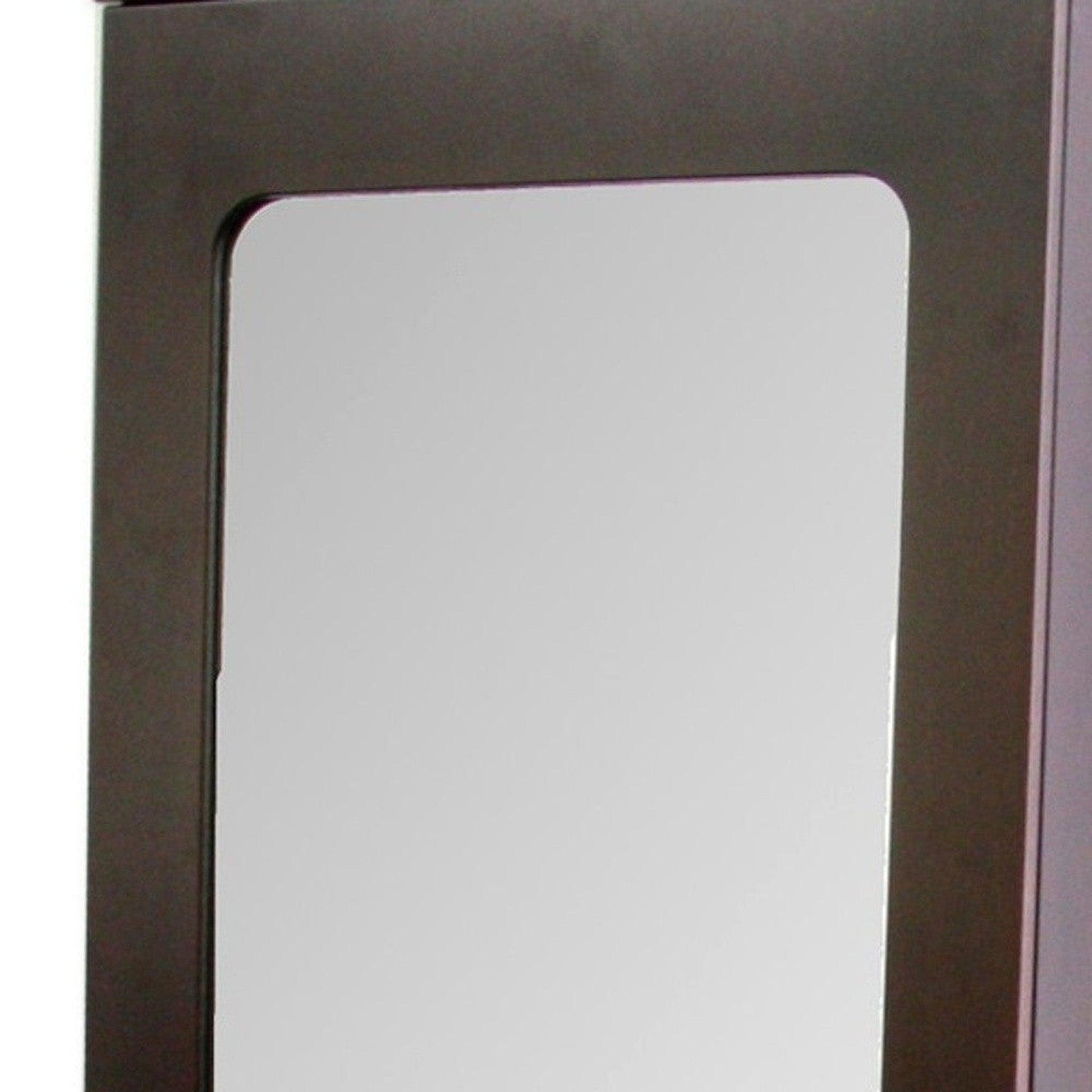 HomeRoots Cherry Finish Standing Mirror with Jewelry Storage