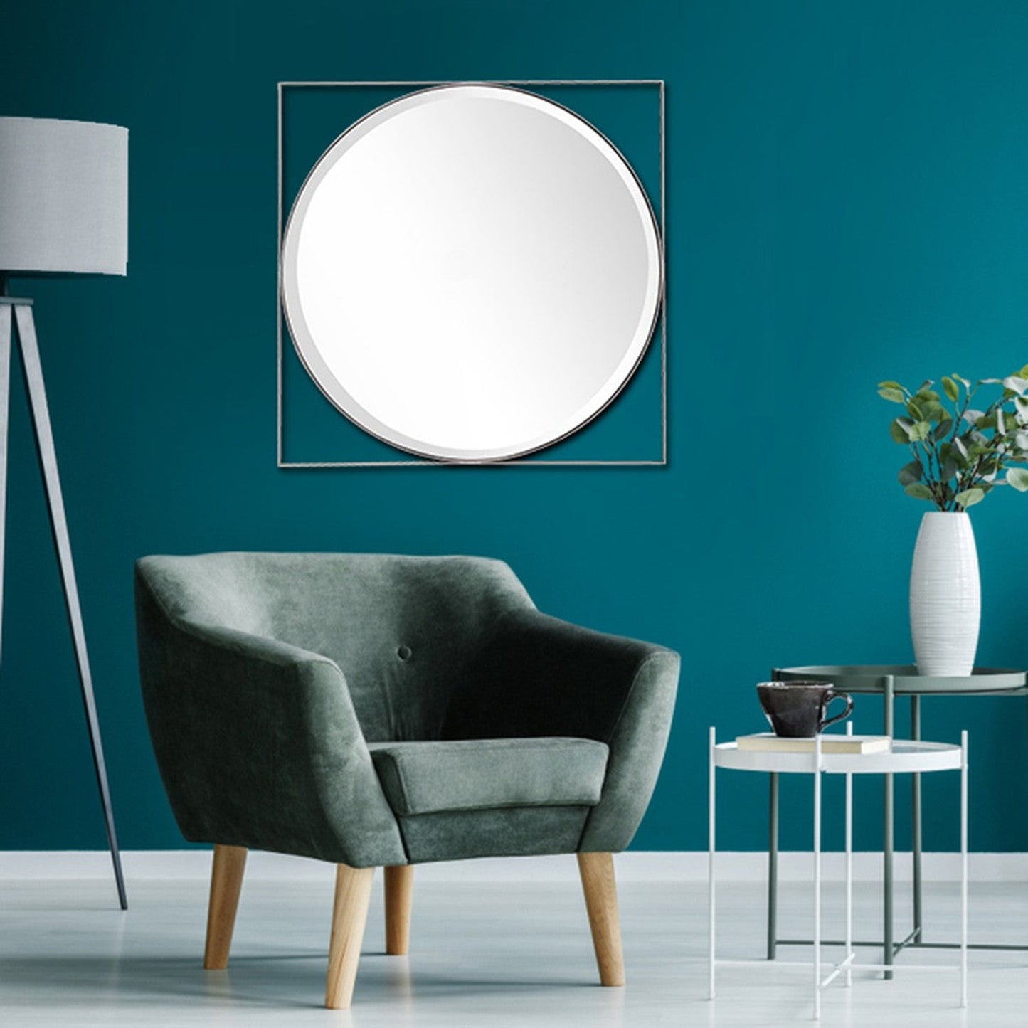 HomeRoots Circle in Square Wall Mirror