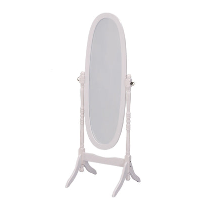 HomeRoots Classic White Finish Cheval Standing Oval Mirror
