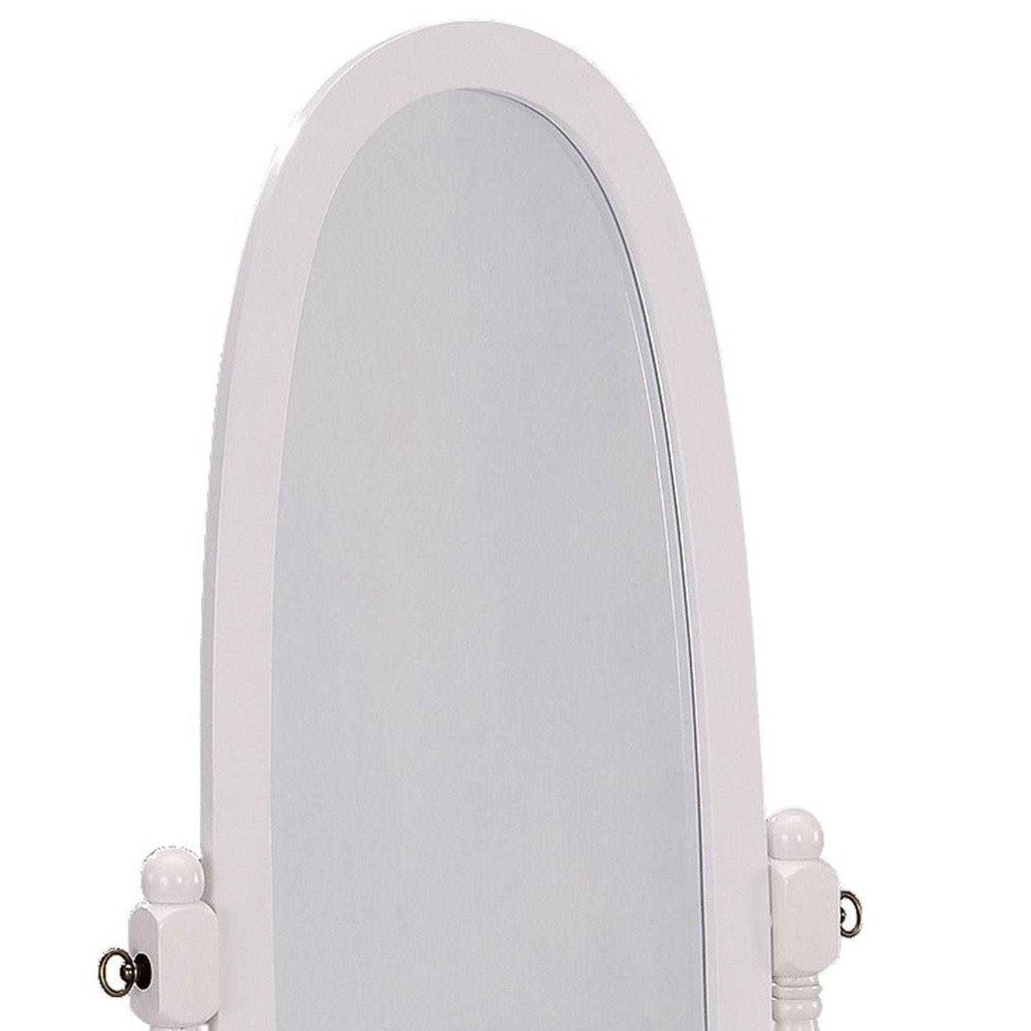 HomeRoots Classic White Finish Cheval Standing Oval Mirror