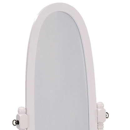 HomeRoots Classic White Finish Cheval Standing Oval Mirror