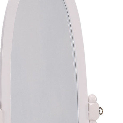 HomeRoots Classic White Finish Cheval Standing Oval Mirror