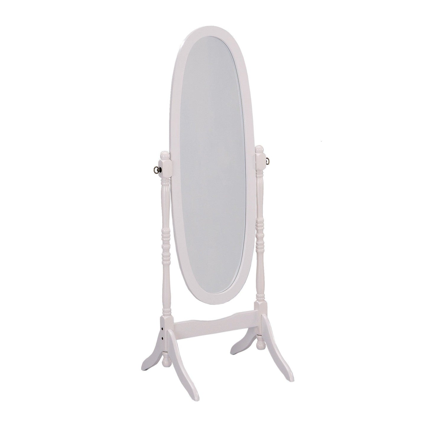 HomeRoots Classic White Finish Cheval Standing Oval Mirror