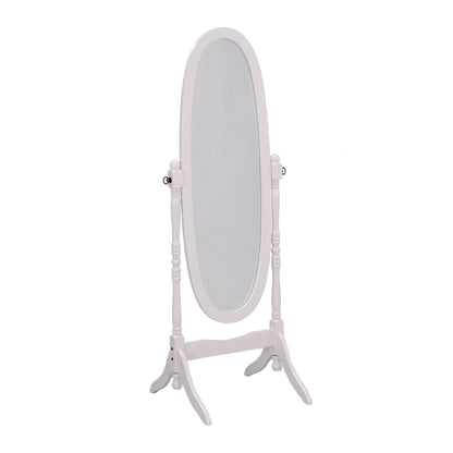 HomeRoots Classic White Finish Cheval Standing Oval Mirror