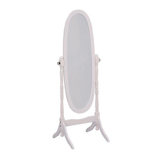 HomeRoots Classic White Finish Cheval Standing Oval Mirror