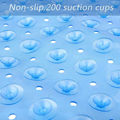 HomeRoots Clear Blue Oval Non Slip Bath Mat