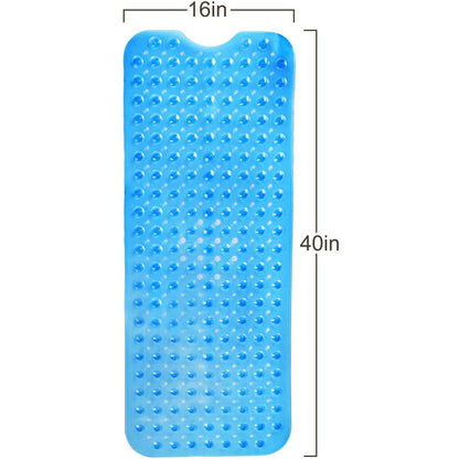 HomeRoots Clear Blue Oval Non Slip Bath Mat