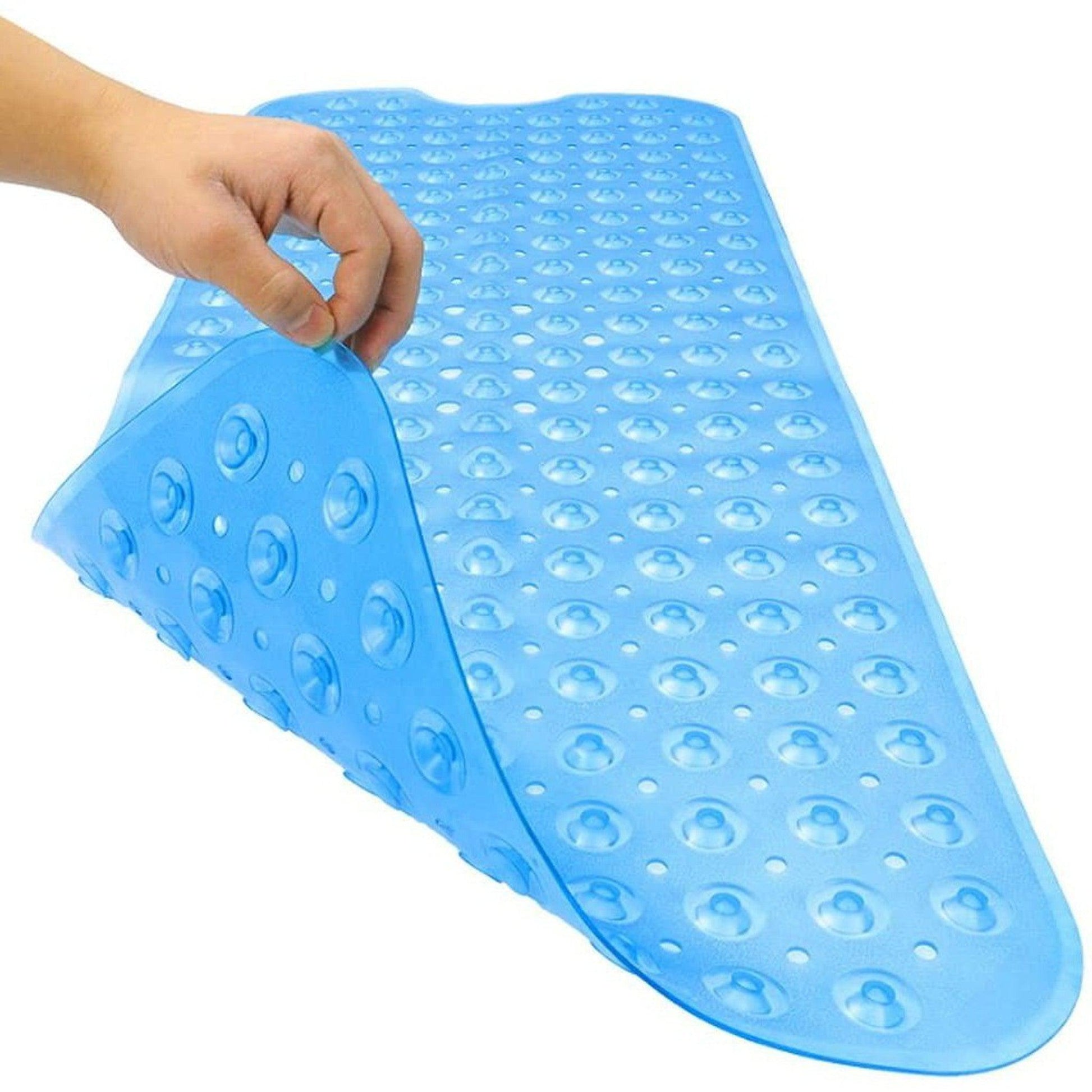 HomeRoots Clear Blue Oval Non Slip Bath Mat