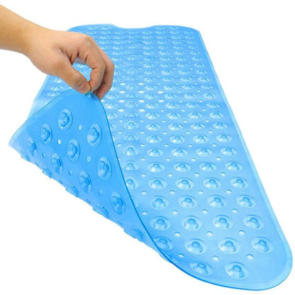 HomeRoots Clear Blue Oval Non Slip Bath Mat