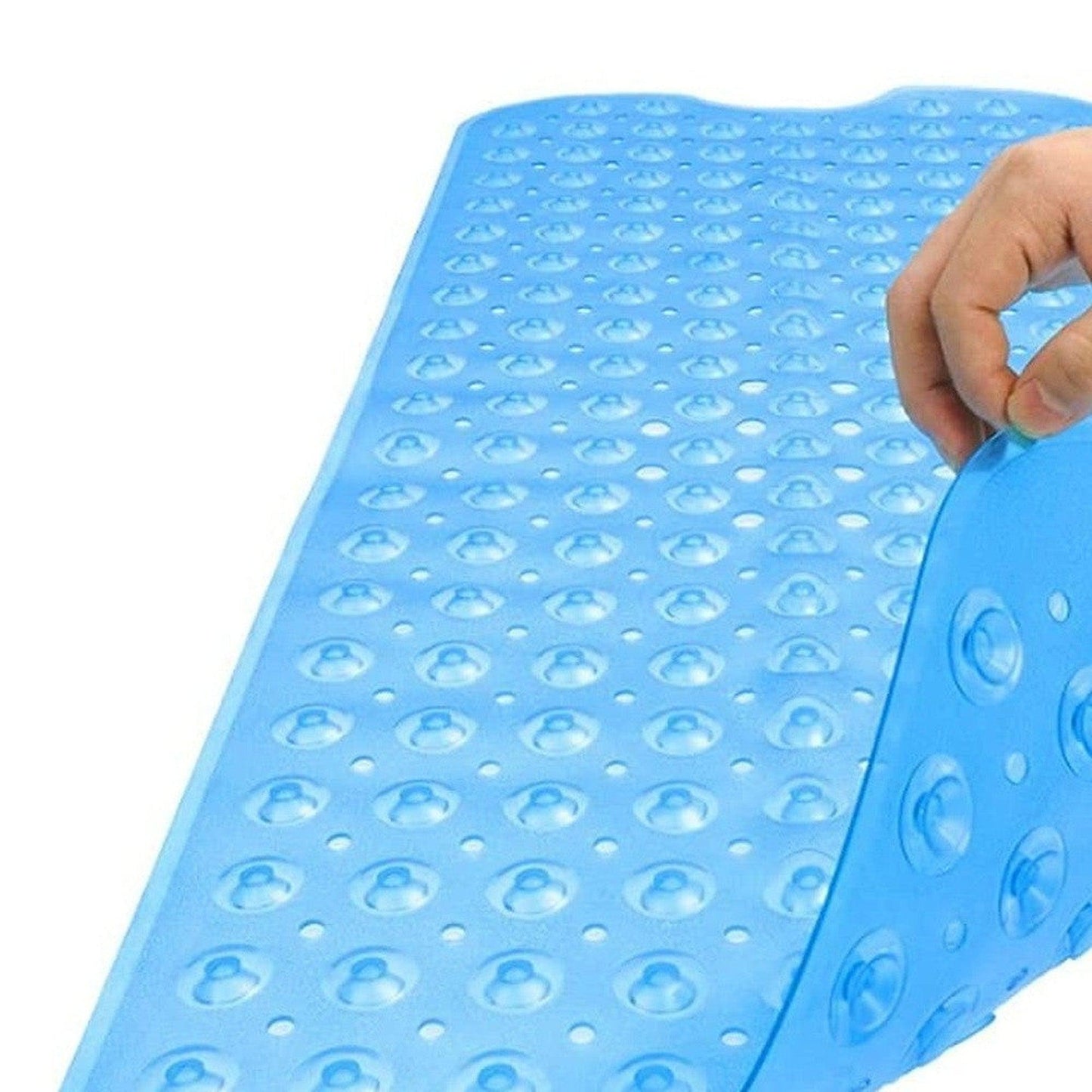 HomeRoots Clear Blue Oval Non Slip Bath Mat