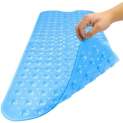 HomeRoots Clear Blue Oval Non Slip Bath Mat