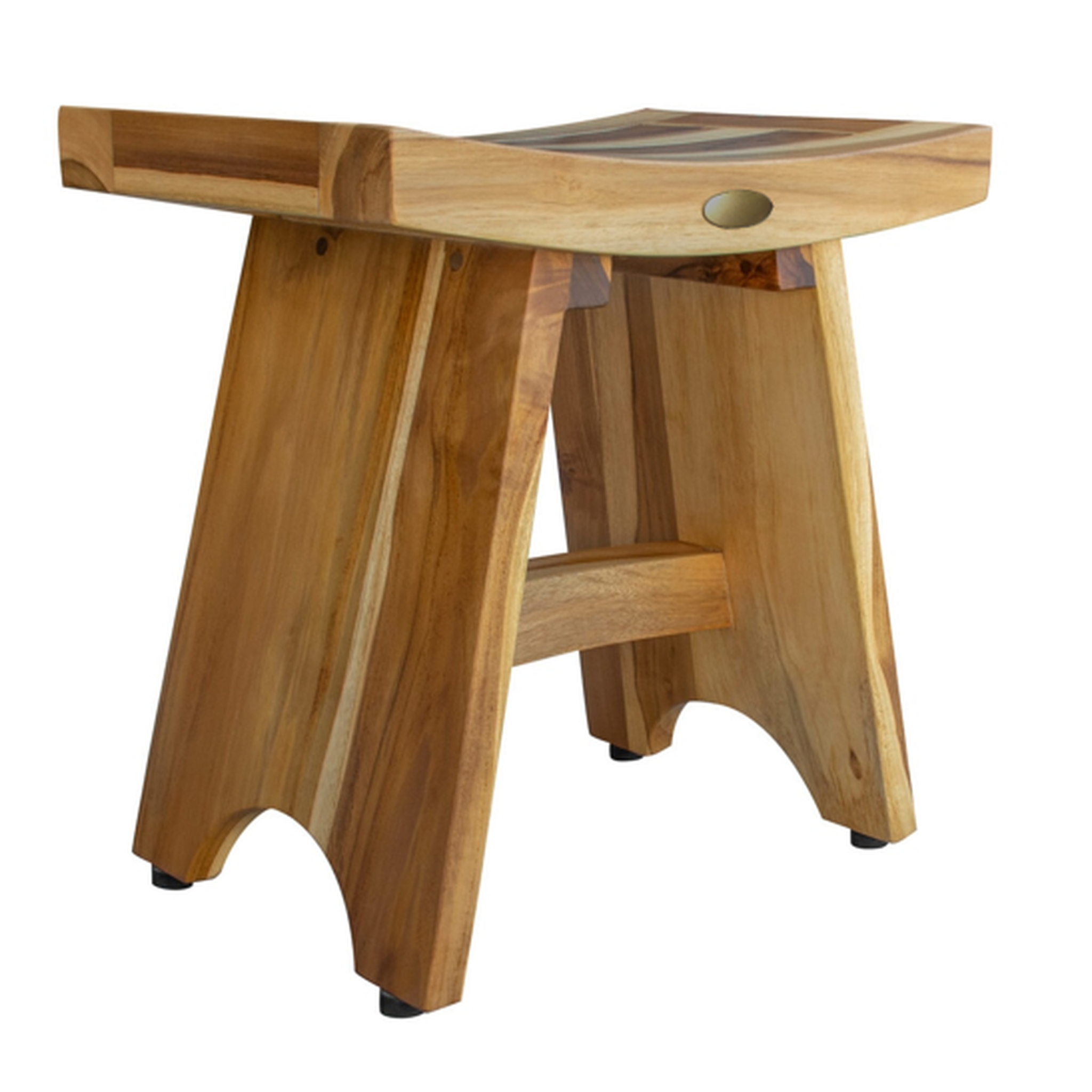 HomeRoots Compact Contemporary Teak Shower Stool in Natural Finish – US ...