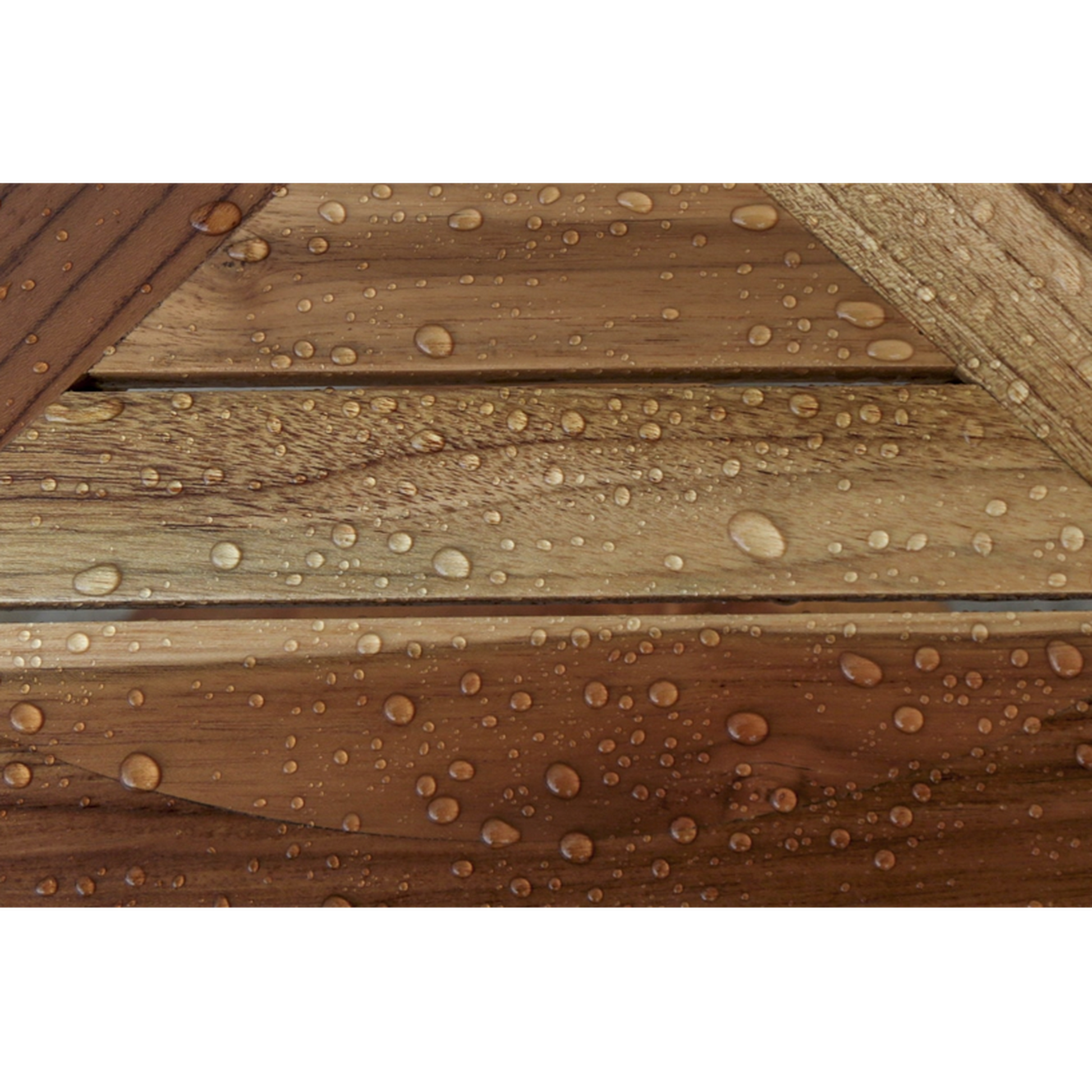 HomeRoots Compact Teak Corner Shower Stool with Shelf in Natural Finish