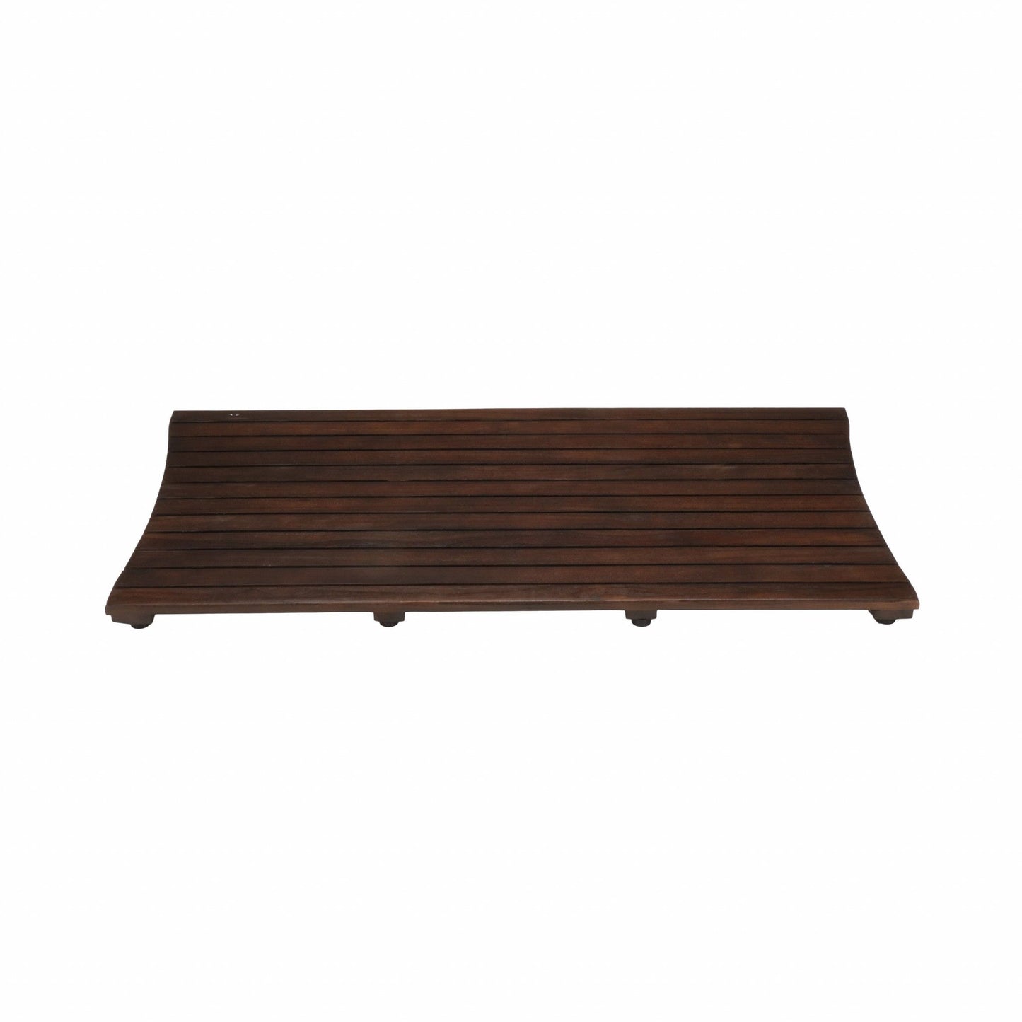 HomeRoots Compact Teak Floor Mat In Brown Finish