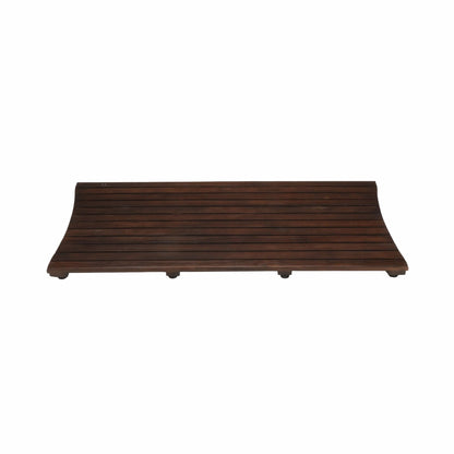 HomeRoots Compact Teak Floor Mat In Brown Finish