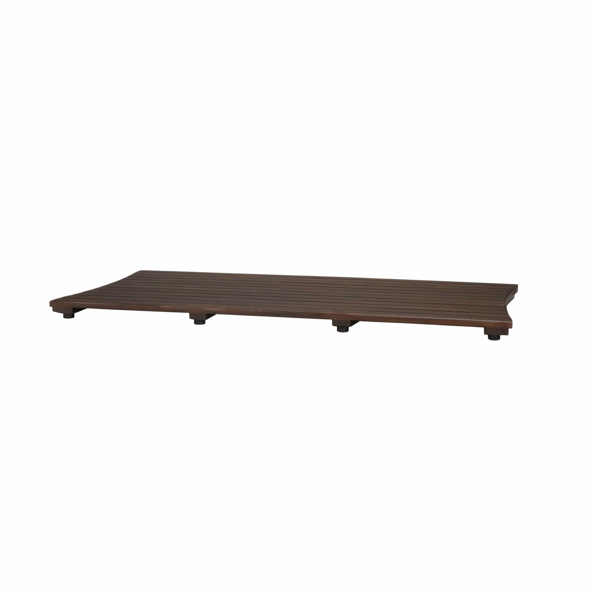 HomeRoots Compact Teak Floor Mat In Brown Finish