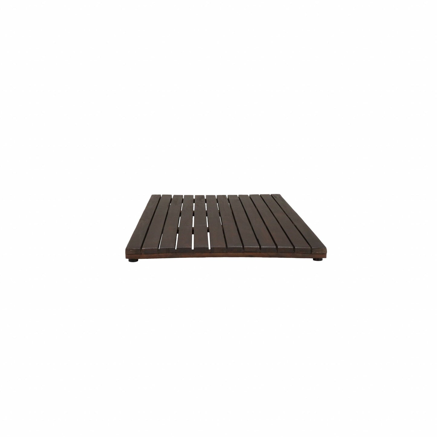 HomeRoots Compact Teak Floor Mat In Brown Finish