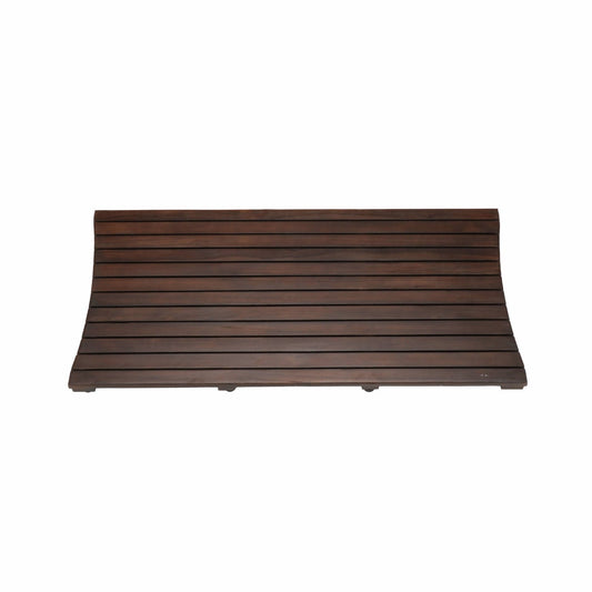 HomeRoots Compact Teak Floor Mat In Brown Finish