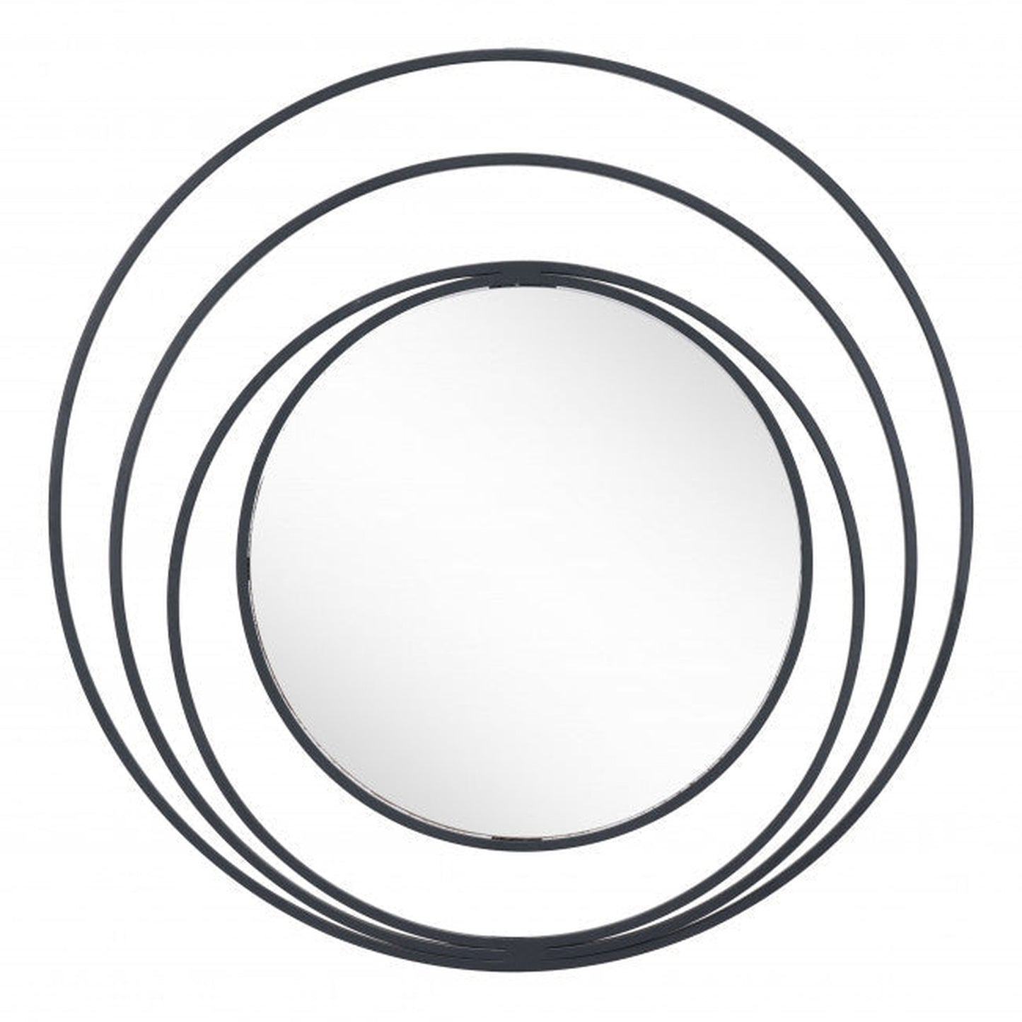 HomeRoots Concentric Circles Black Finish Wall Mirror