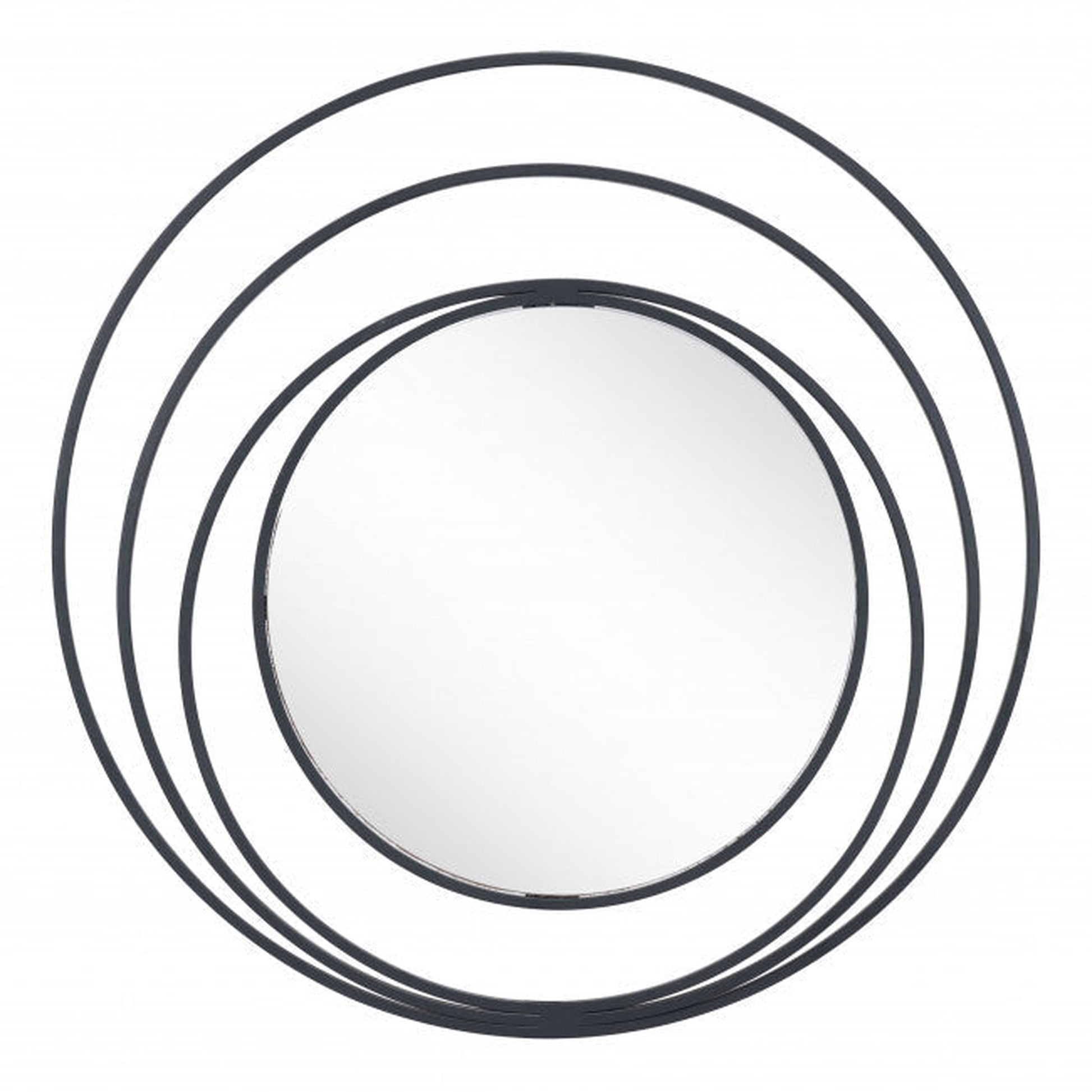 HomeRoots Concentric Circles Black Finish Wall Mirror