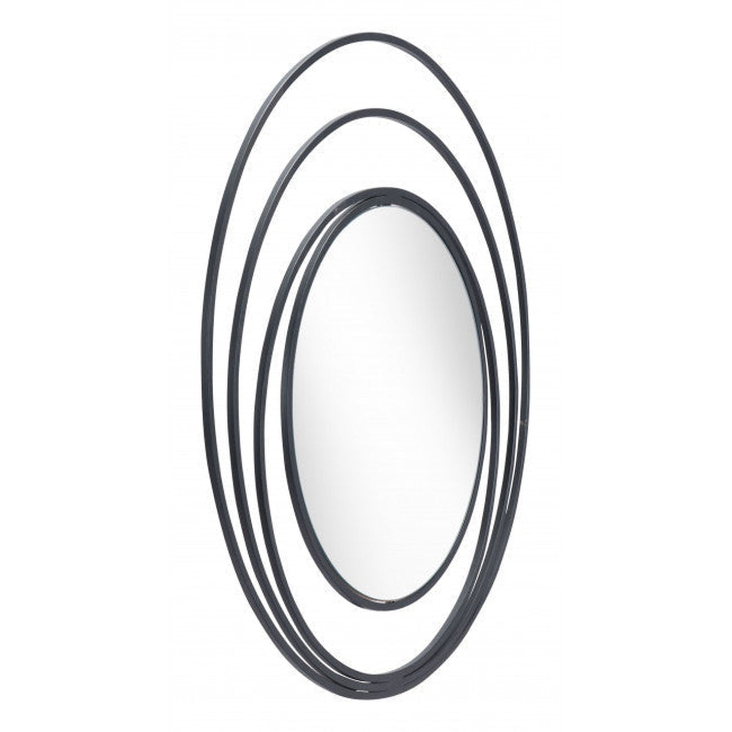 HomeRoots Concentric Circles Black Finish Wall Mirror